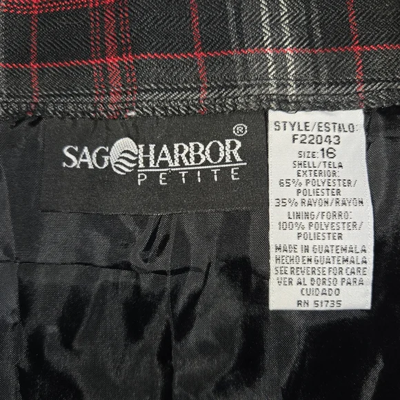 Sag Harbor Red and Black Plaid A-Line Midi Skirt - Picture 5 of 6